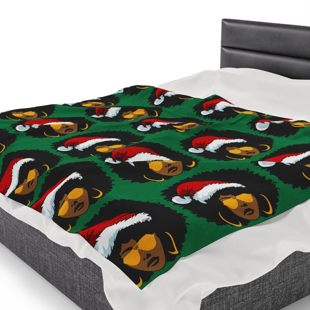 Afro Santa Blanket - Afrocentric Art by The Trini Gee
