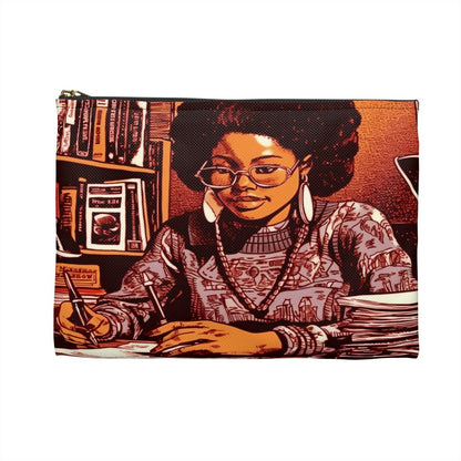 Afro Scholar Accessory Pouch - Afrocentric Art by The Trini Gee