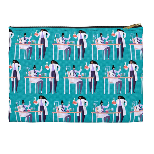 Afro Scientist Accessory Pouch - Afrocentric Art by The Trini Gee