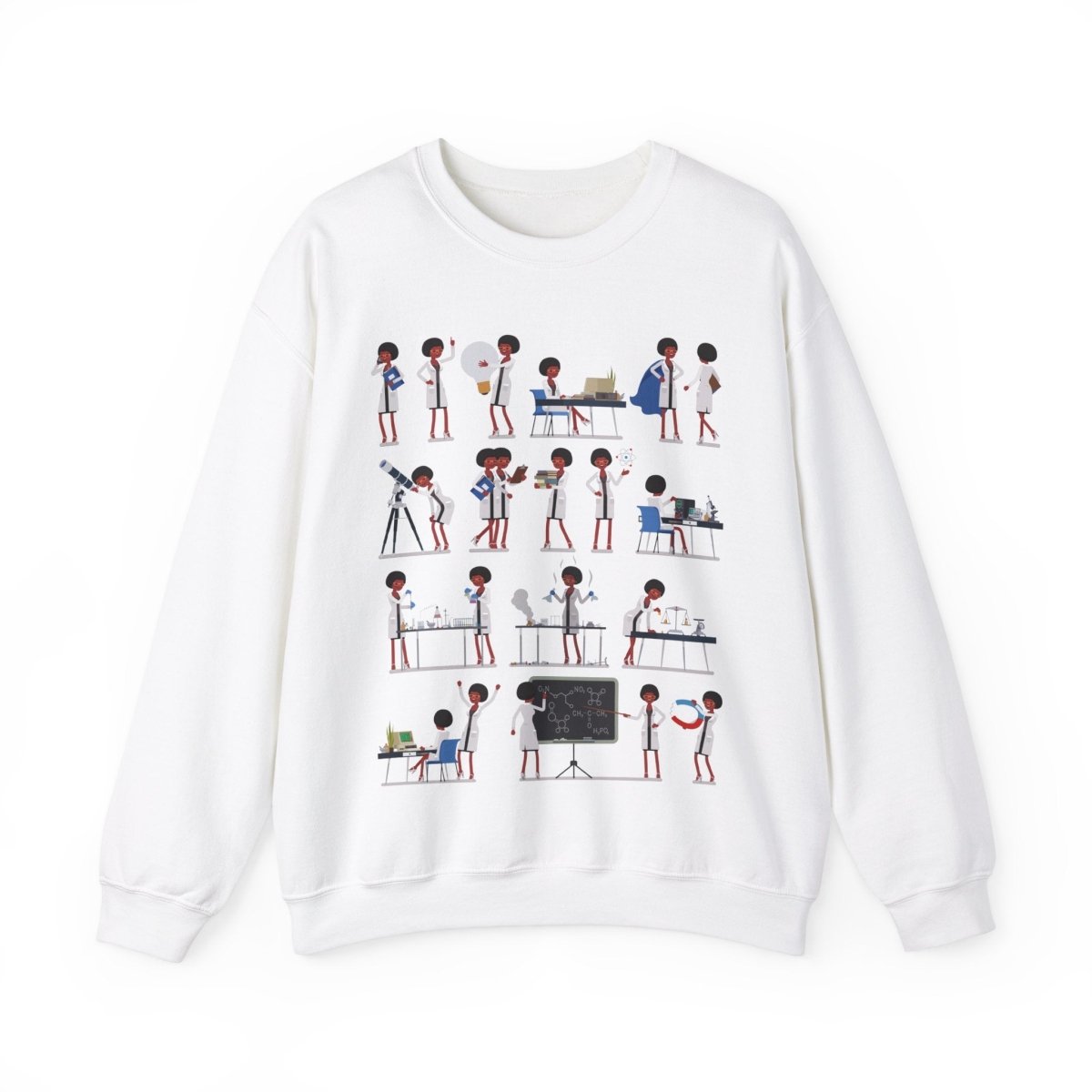 Afro Scientist Sweatshirt - Afrocentric Art by The Trini Gee