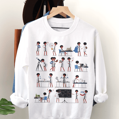 Afro Scientist Sweatshirt - Afrocentric Art by The Trini Gee