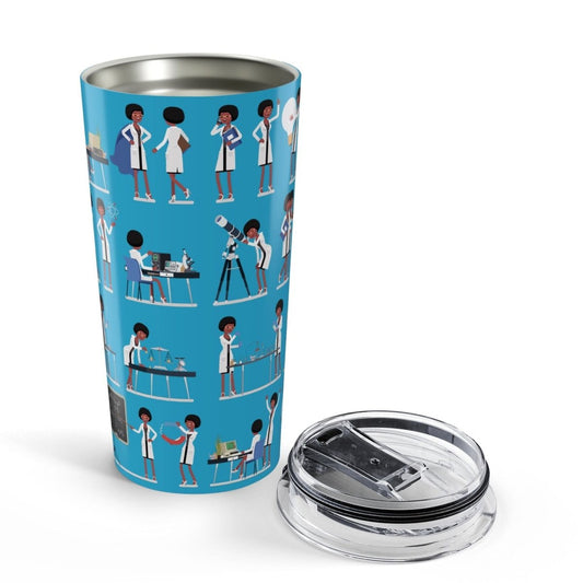 Afro Scientist Tumbler - Afrocentric Art by The Trini Gee