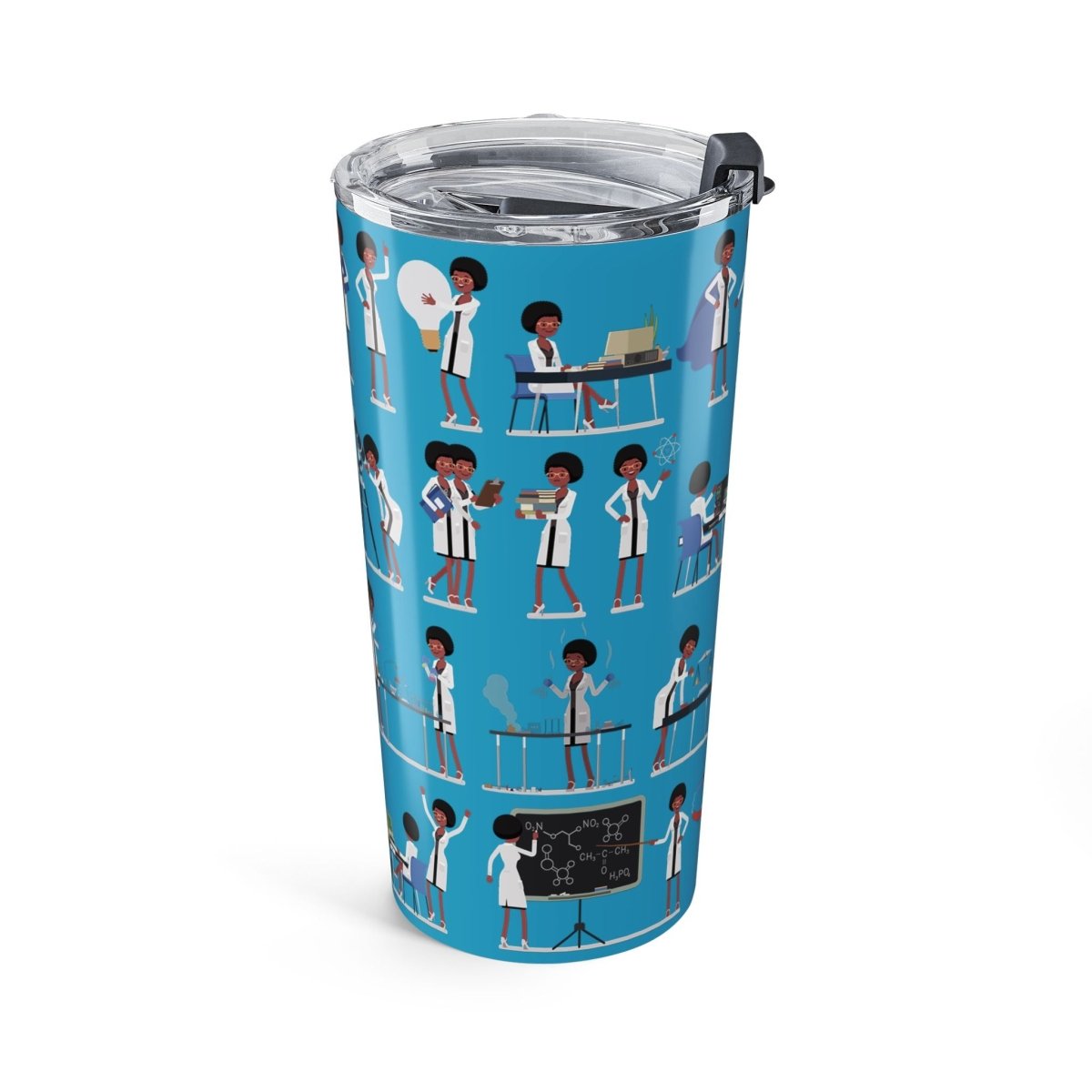 Afro Scientist Tumbler - Afrocentric Art by The Trini Gee