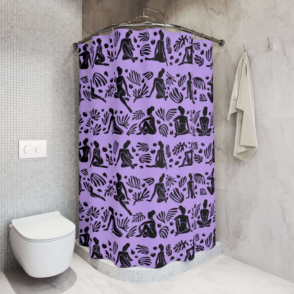Afro Silhouette Shower Curtain - Afrocentric Art by The Trini Gee