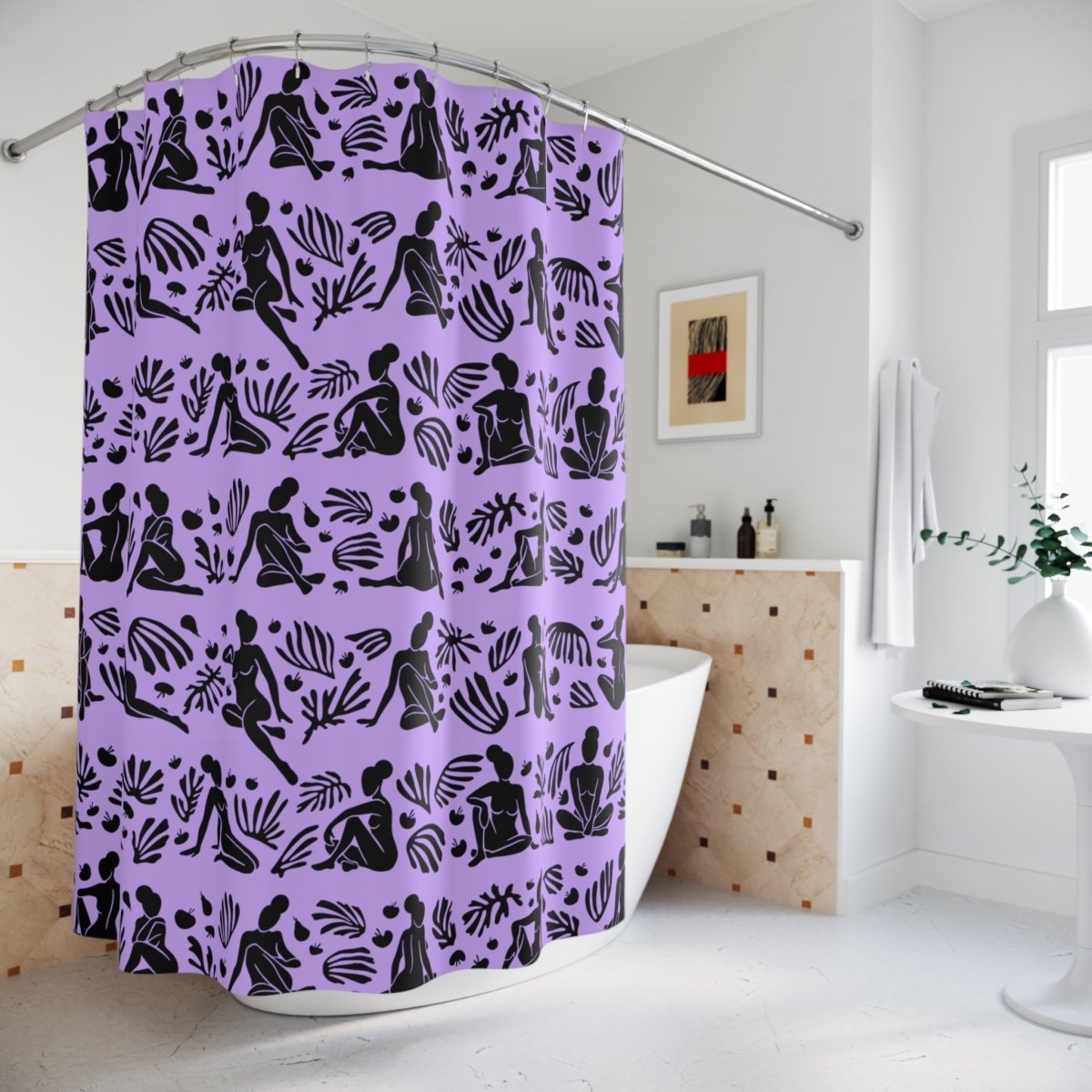 Afro Silhouette Shower Curtain - Afrocentric Art by The Trini Gee