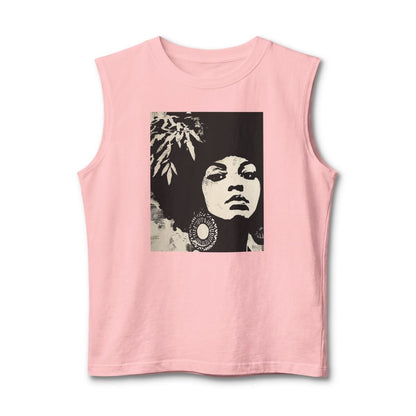 Afro Stencil Muscle Tank - Afrocentric Art by The Trini Gee