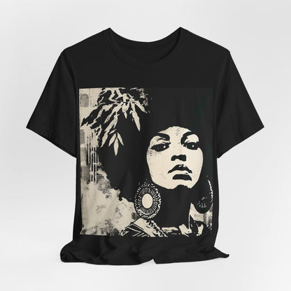 Afro Stencil Portrait Shirt - Afrocentric Art by The Trini Gee