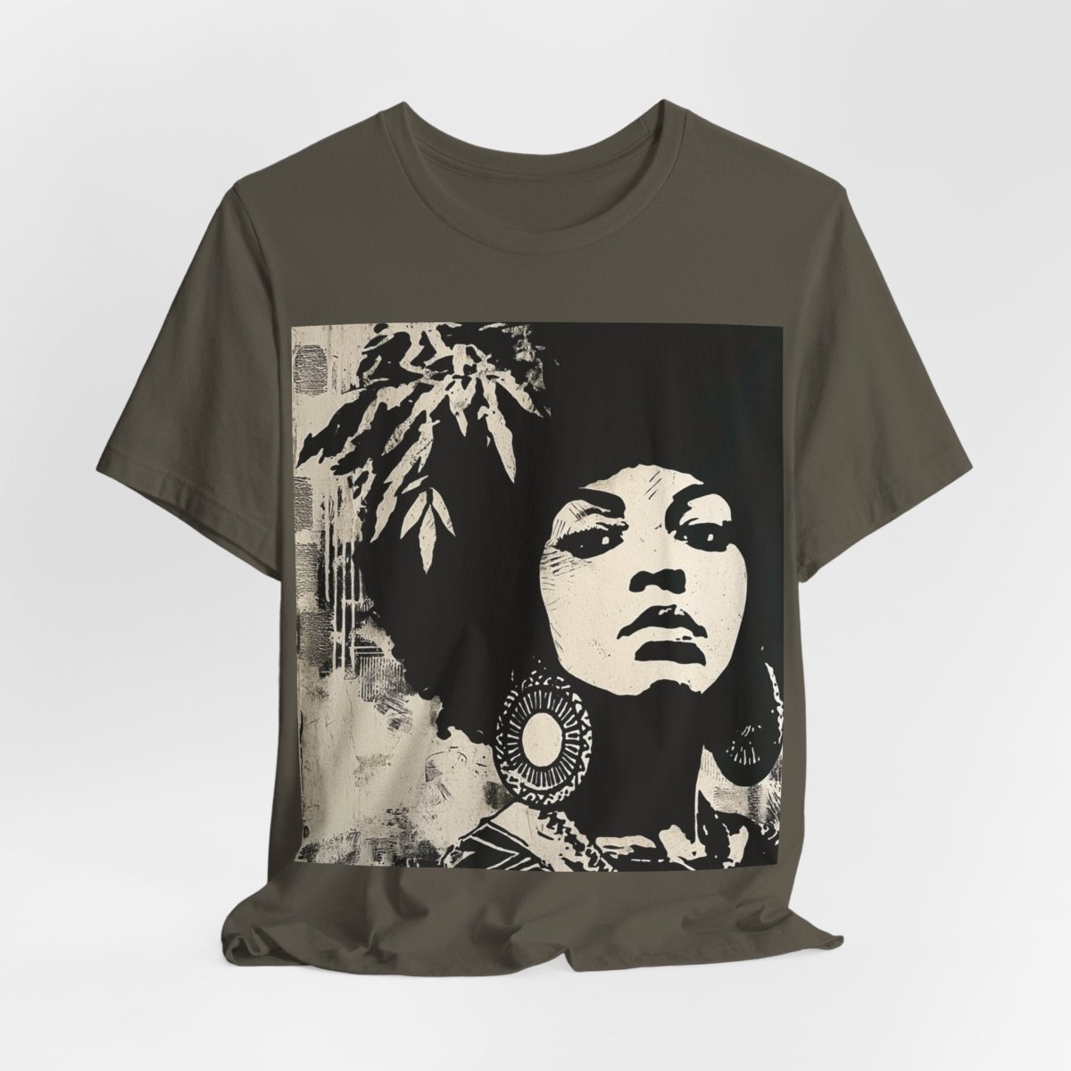 Afro Stencil Portrait Shirt - Afrocentric Art by The Trini Gee