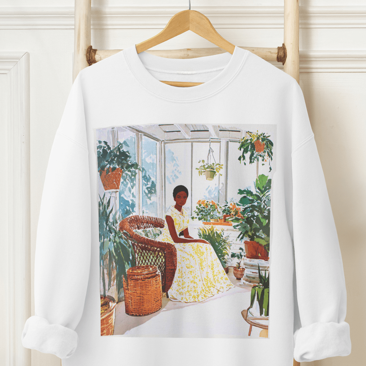 Afro Sunroom Sweatshirt - Afrocentric Art by The Trini Gee
