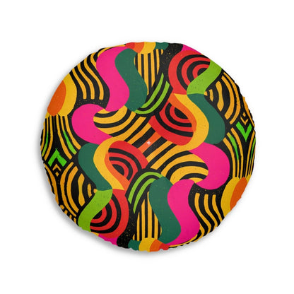 Afro Swirls Floor Pillow - Afrocentric Art by The Trini Gee