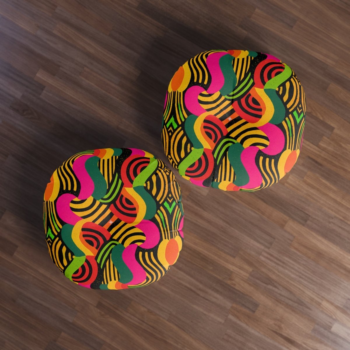 Afro Swirls Floor Pillow - Afrocentric Art by The Trini Gee