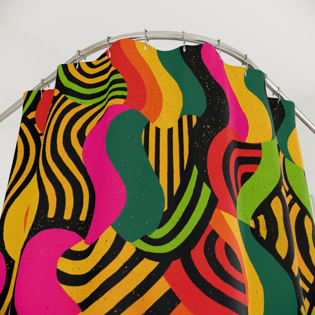 Afro Swirls Shower Curtain - Afrocentric Art by The Trini Gee