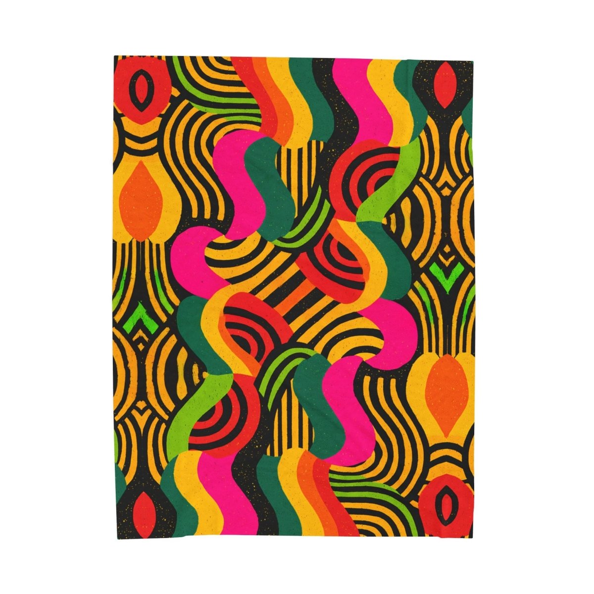 Afro Swirls Throw Blanket - Afrocentric Art by The Trini Gee
