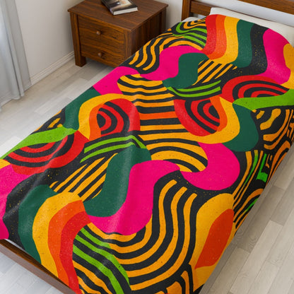 Afro Swirls Throw Blanket - Afrocentric Art by The Trini Gee