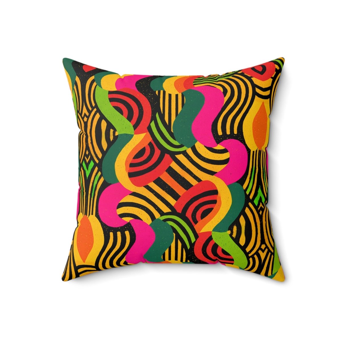Afro Swirls Throw Pillow - Afrocentric Art by The Trini Gee
