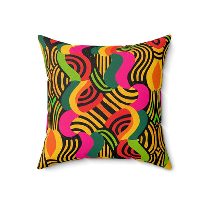 Afro Swirls Throw Pillow - Afrocentric Art by The Trini Gee