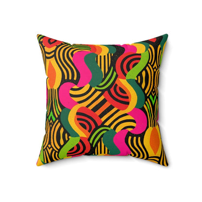 Afro Swirls Throw Pillow - Afrocentric Art by The Trini Gee