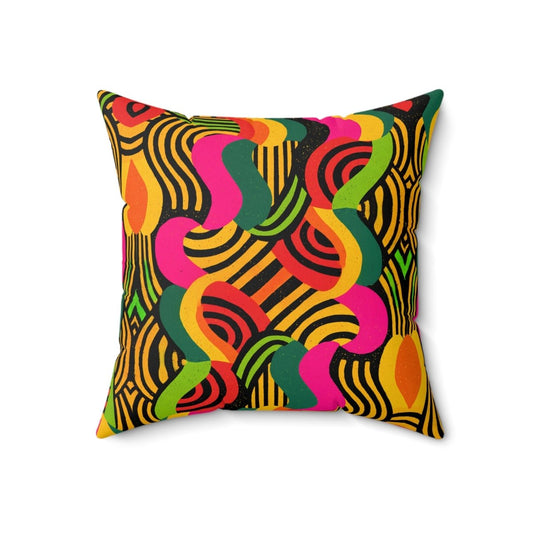 Afro Swirls Throw Pillow - Afrocentric Art by The Trini Gee