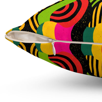 Afro Swirls Throw Pillow - Afrocentric Art by The Trini Gee
