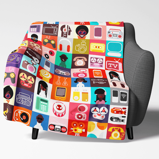 Afro Tech Blanket - Afrocentric Art by The Trini Gee