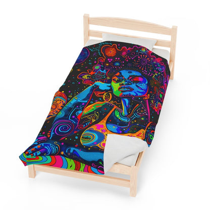 Afro Trippy Blanket - Afrocentric Art by The Trini Gee