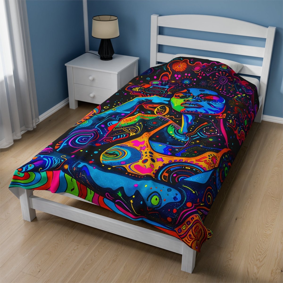 Afro Trippy Blanket - Afrocentric Art by The Trini Gee