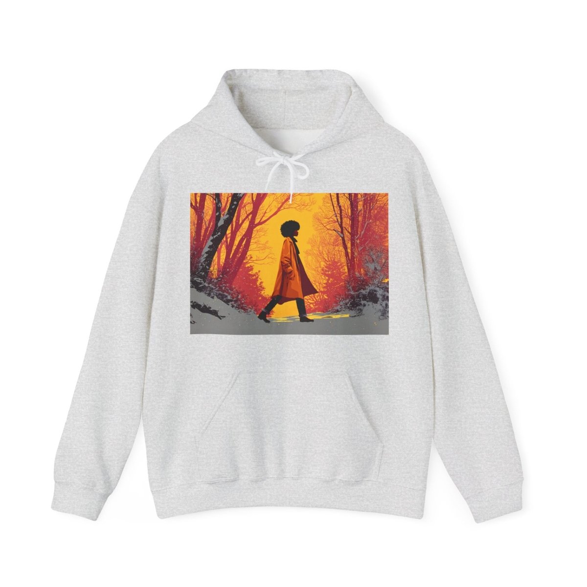 Afro Winter Walk Hoodie - Afrocentric Art by The Trini Gee