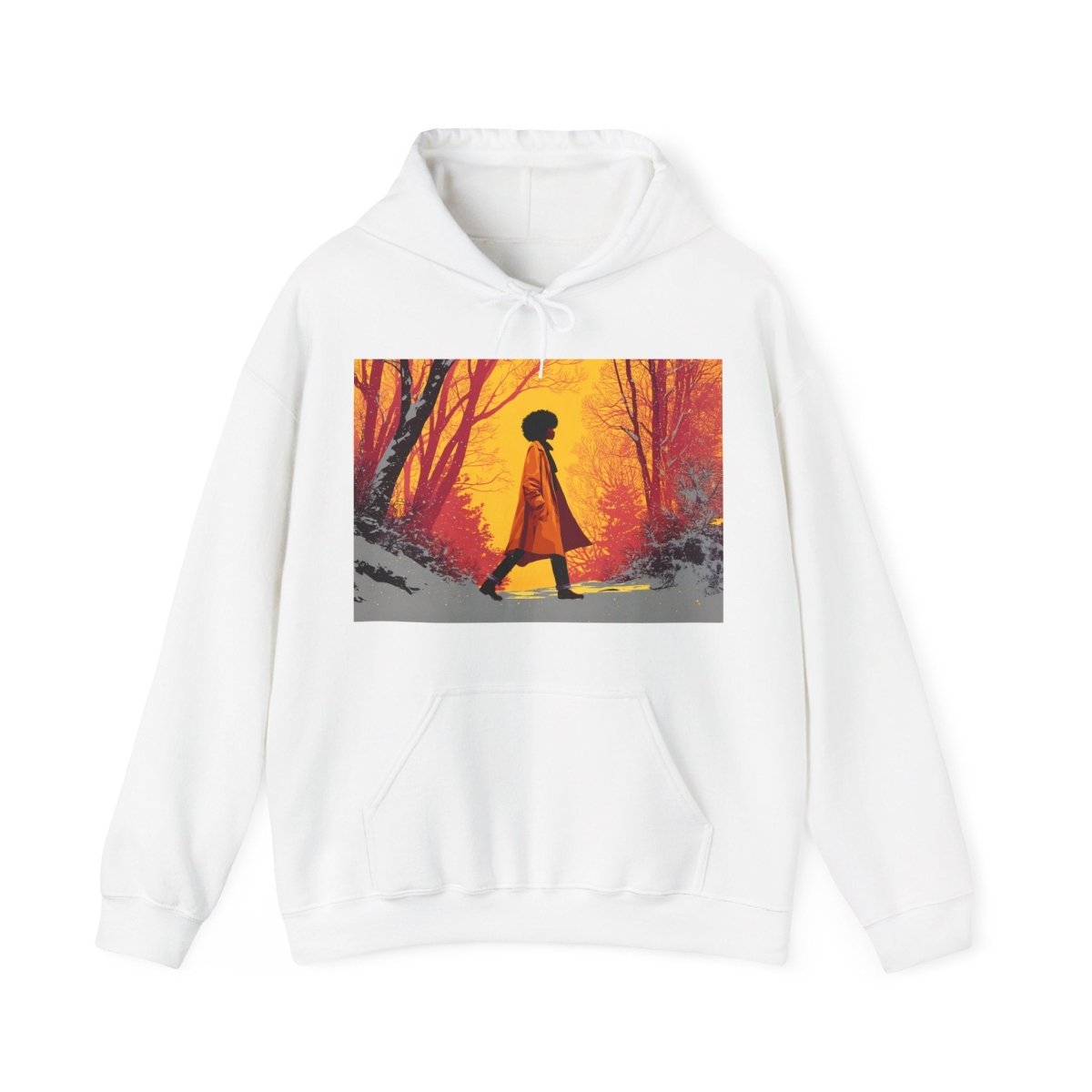 Afro Winter Walk Hoodie - Afrocentric Art by The Trini Gee