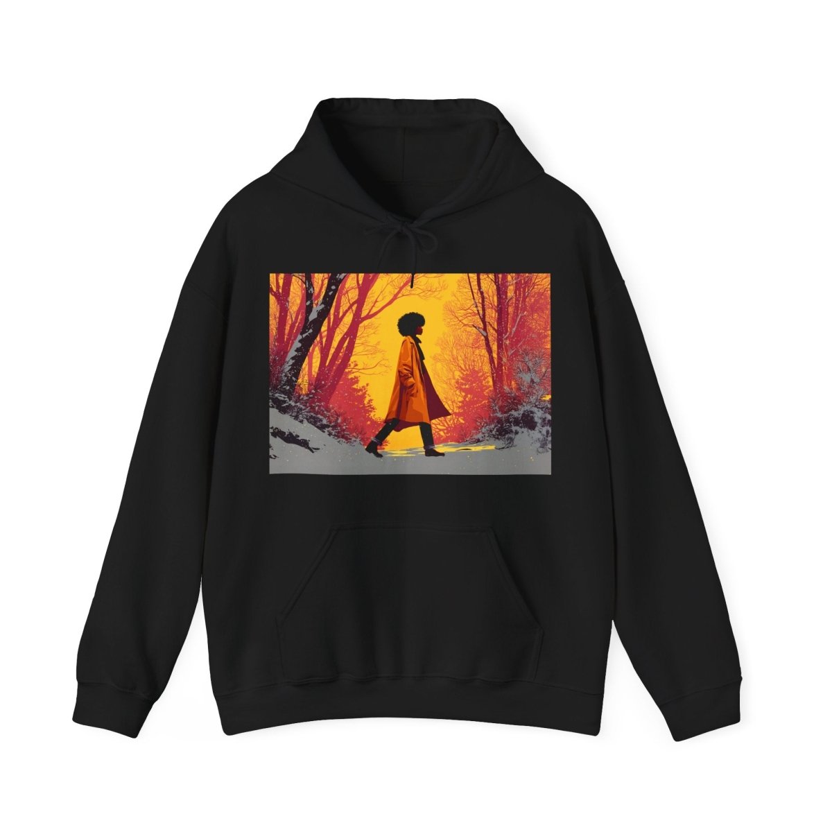 Afro Winter Walk Hoodie - Afrocentric Art by The Trini Gee