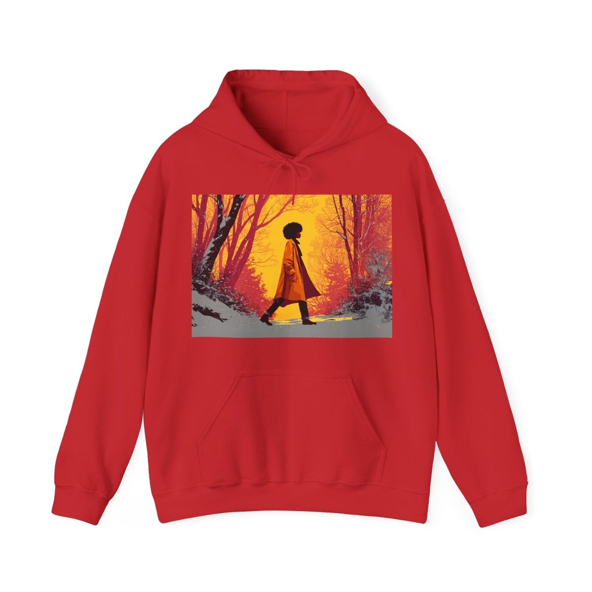 Afro Winter Walk Hoodie - Afrocentric Art by The Trini Gee