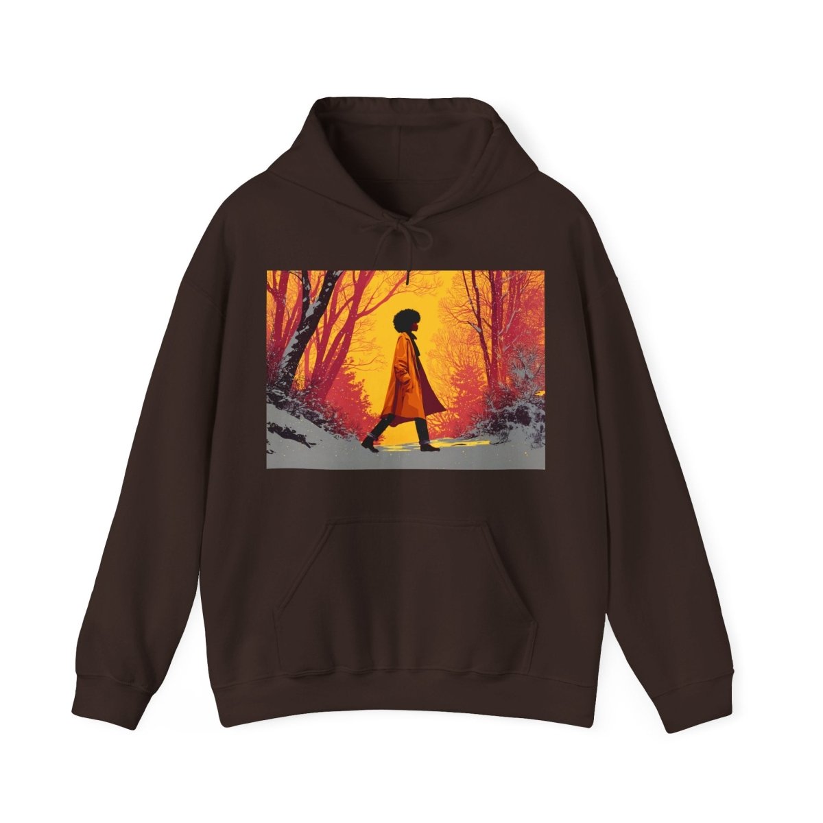 Afro Winter Walk Hoodie - Afrocentric Art by The Trini Gee