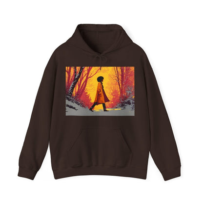 Afro Winter Walk Hoodie - Afrocentric Art by The Trini Gee