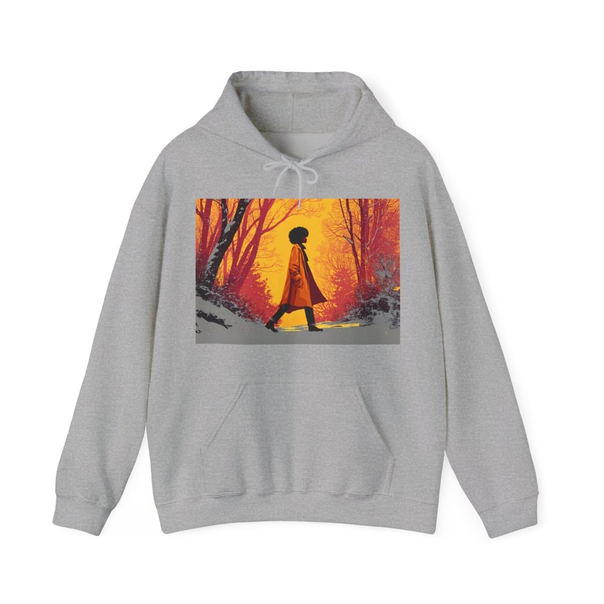 Afro Winter Walk Hoodie - Afrocentric Art by The Trini Gee