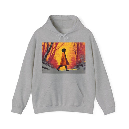 Afro Winter Walk Hoodie - Afrocentric Art by The Trini Gee