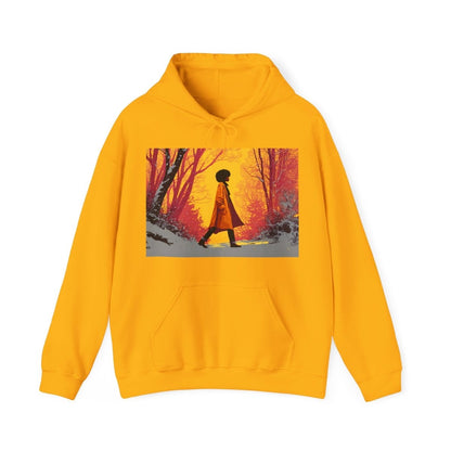 Afro Winter Walk Hoodie - Afrocentric Art by The Trini Gee