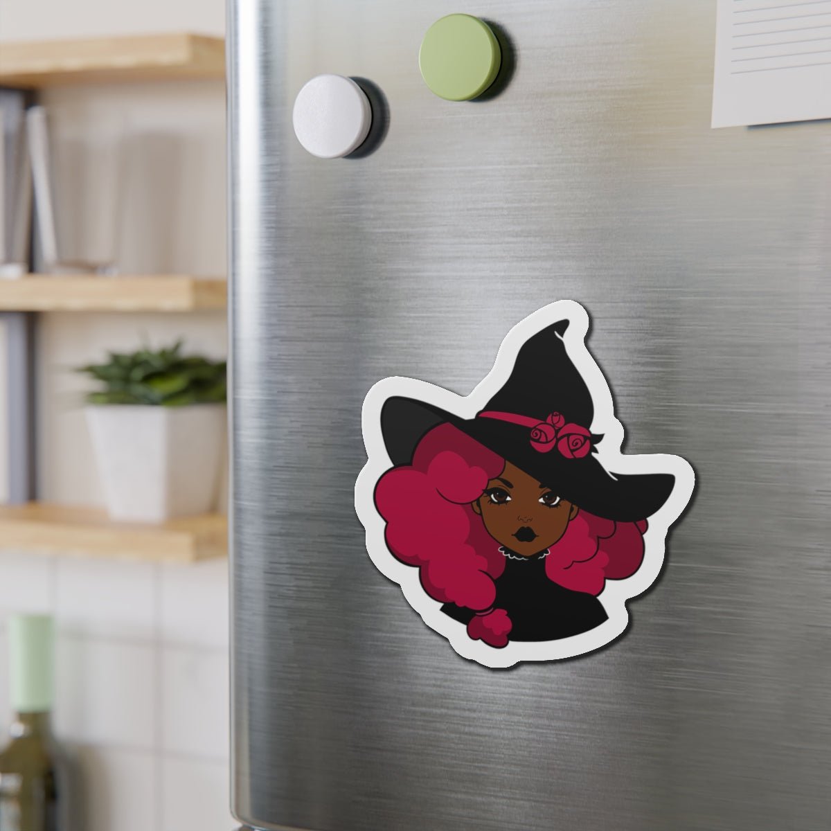 Afro Witchy Die - Cut Magnet - Afrocentric Art by The Trini Gee