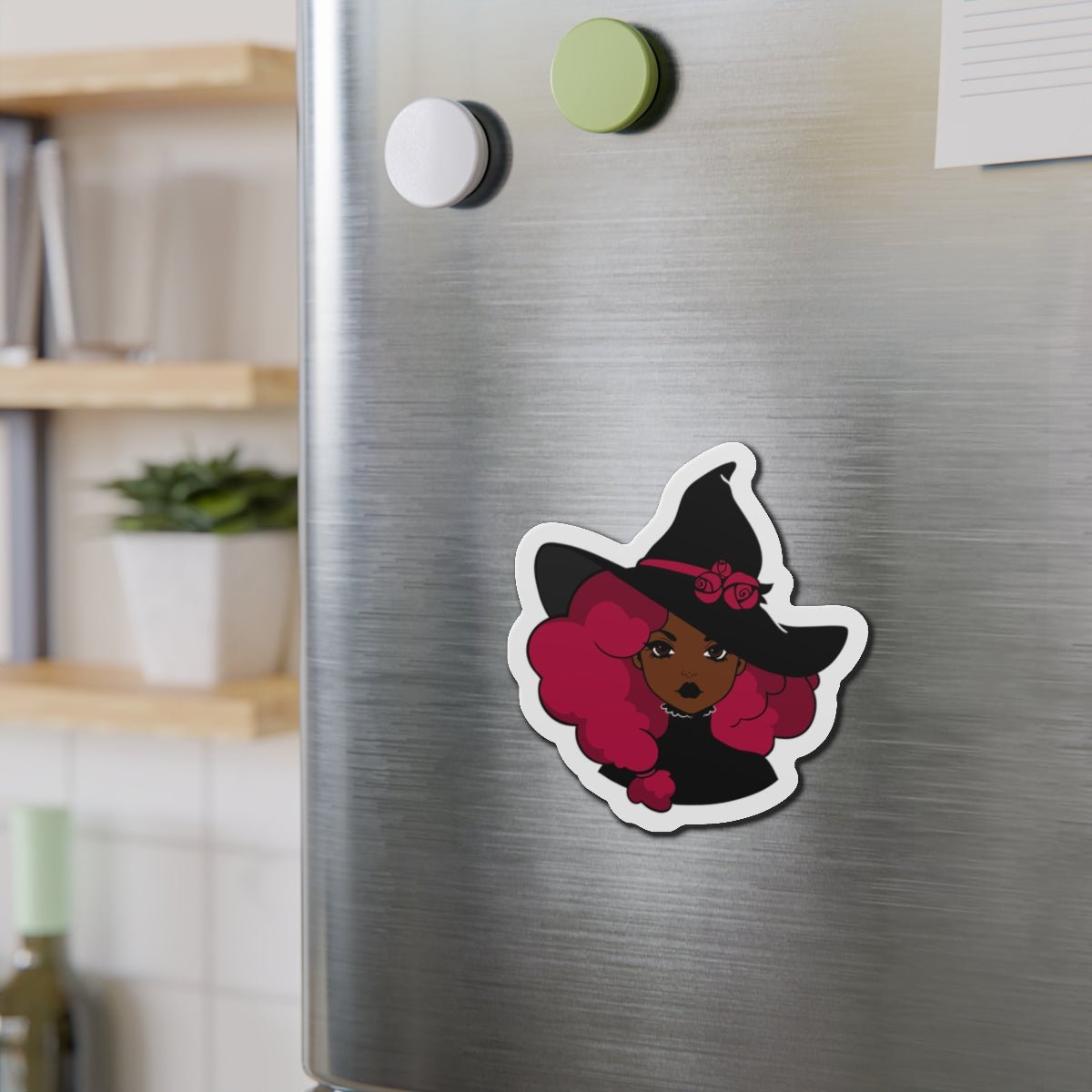 Afro Witchy Die - Cut Magnet - Afrocentric Art by The Trini Gee