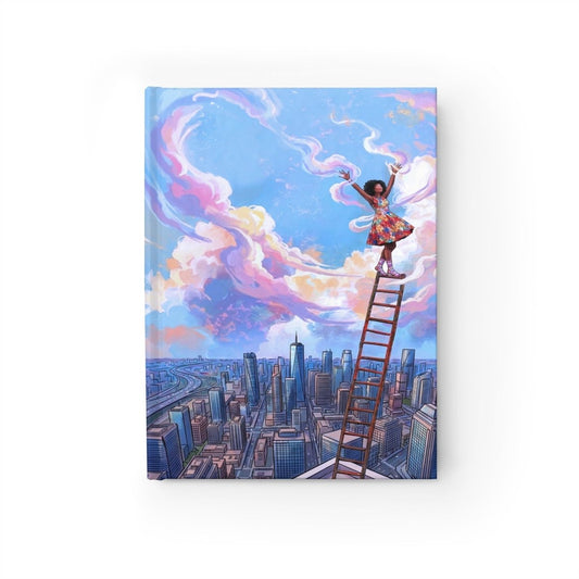 Afro Woman on Ladder Journal - Afrocentric Art by The Trini Gee