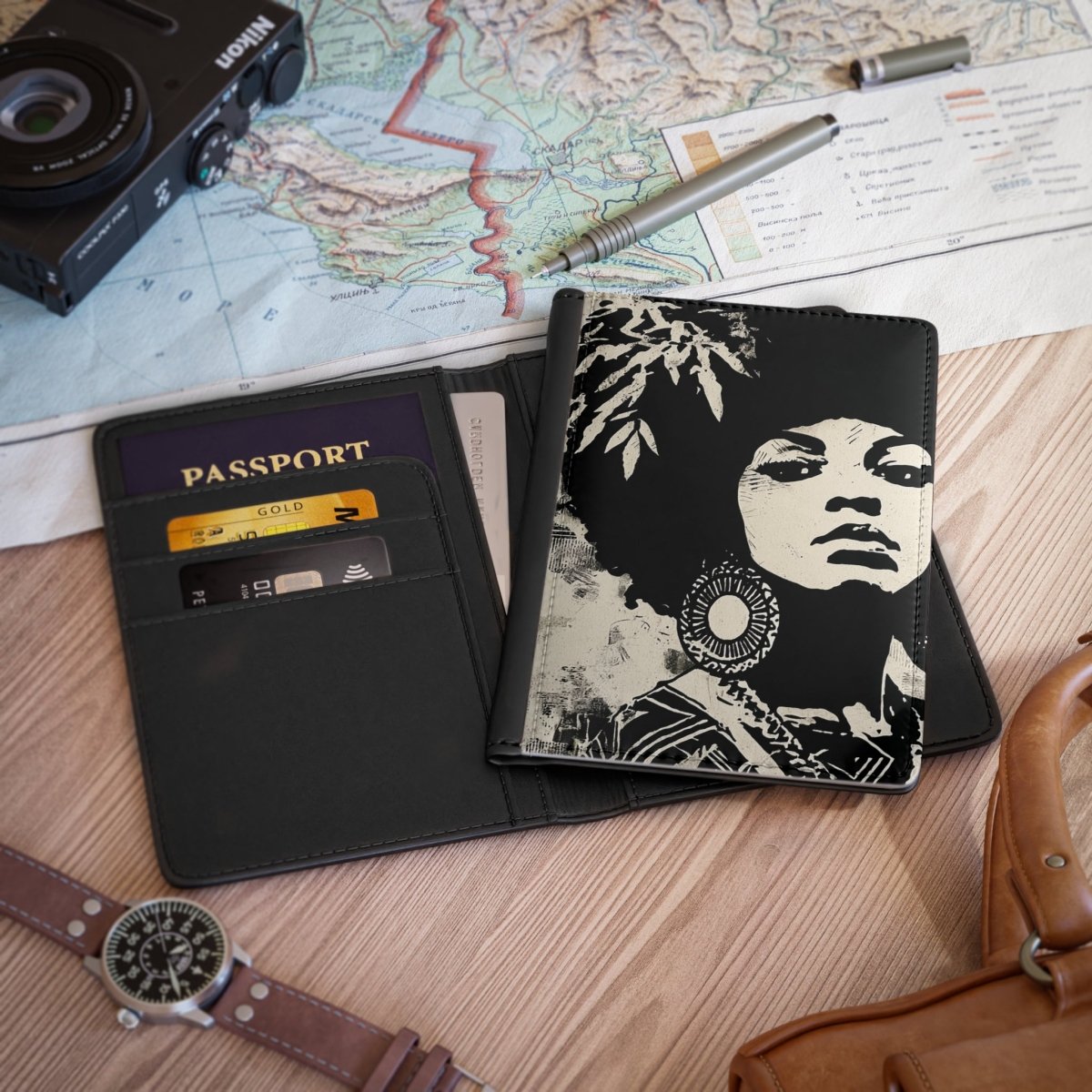 Afro Woman Passport Cover - Afrocentric Art by The Trini Gee