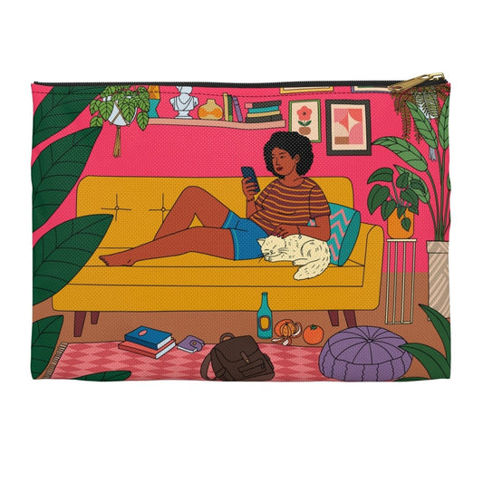 Afro Woman Relaxed Pouch - Afrocentric Art by The Trini Gee