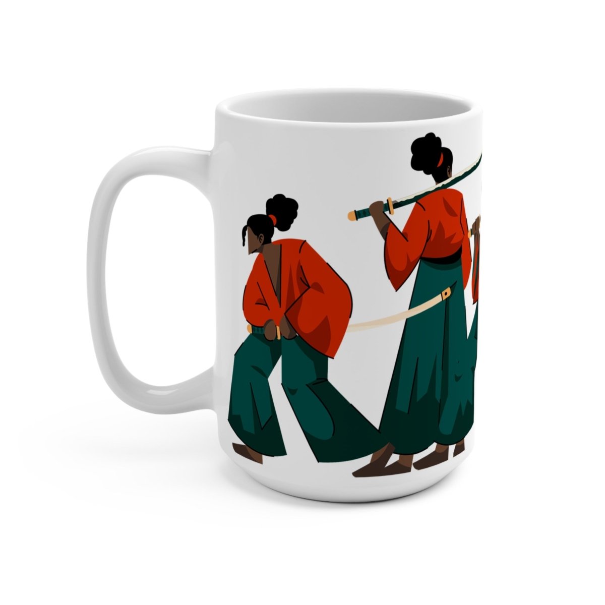 Afro Woman Samurai Mug - Afrocentric Art by The Trini Gee