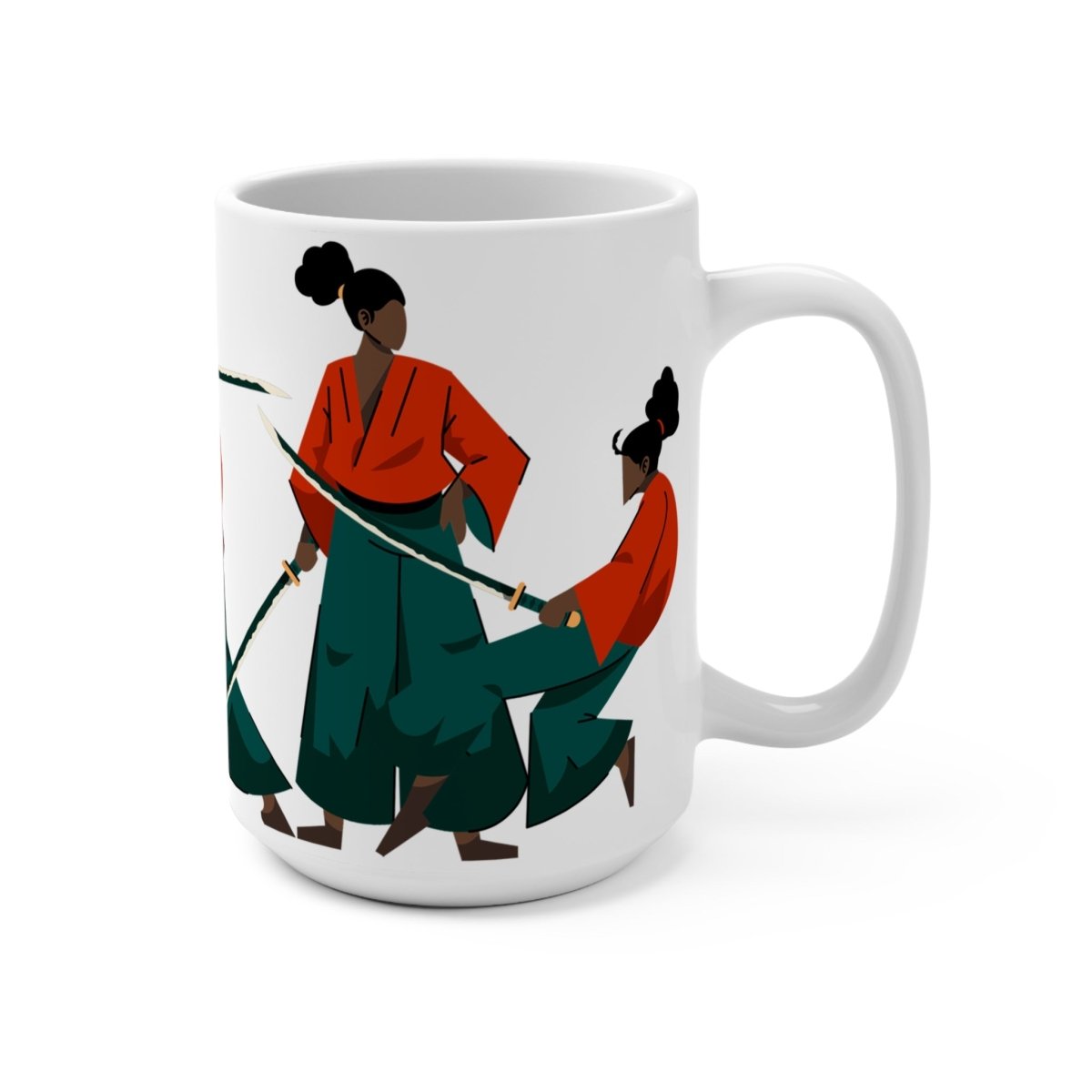 Afro Woman Samurai Mug - Afrocentric Art by The Trini Gee