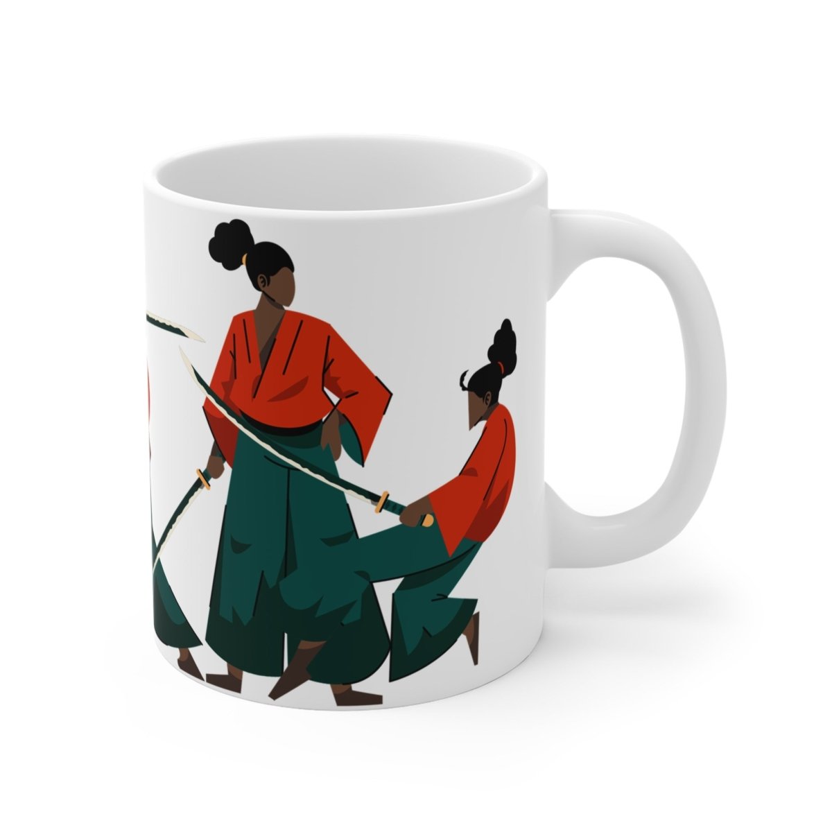 Afro Woman Samurai Mug - Afrocentric Art by The Trini Gee