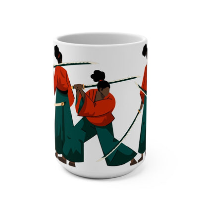 Afro Woman Samurai Mug - Afrocentric Art by The Trini Gee