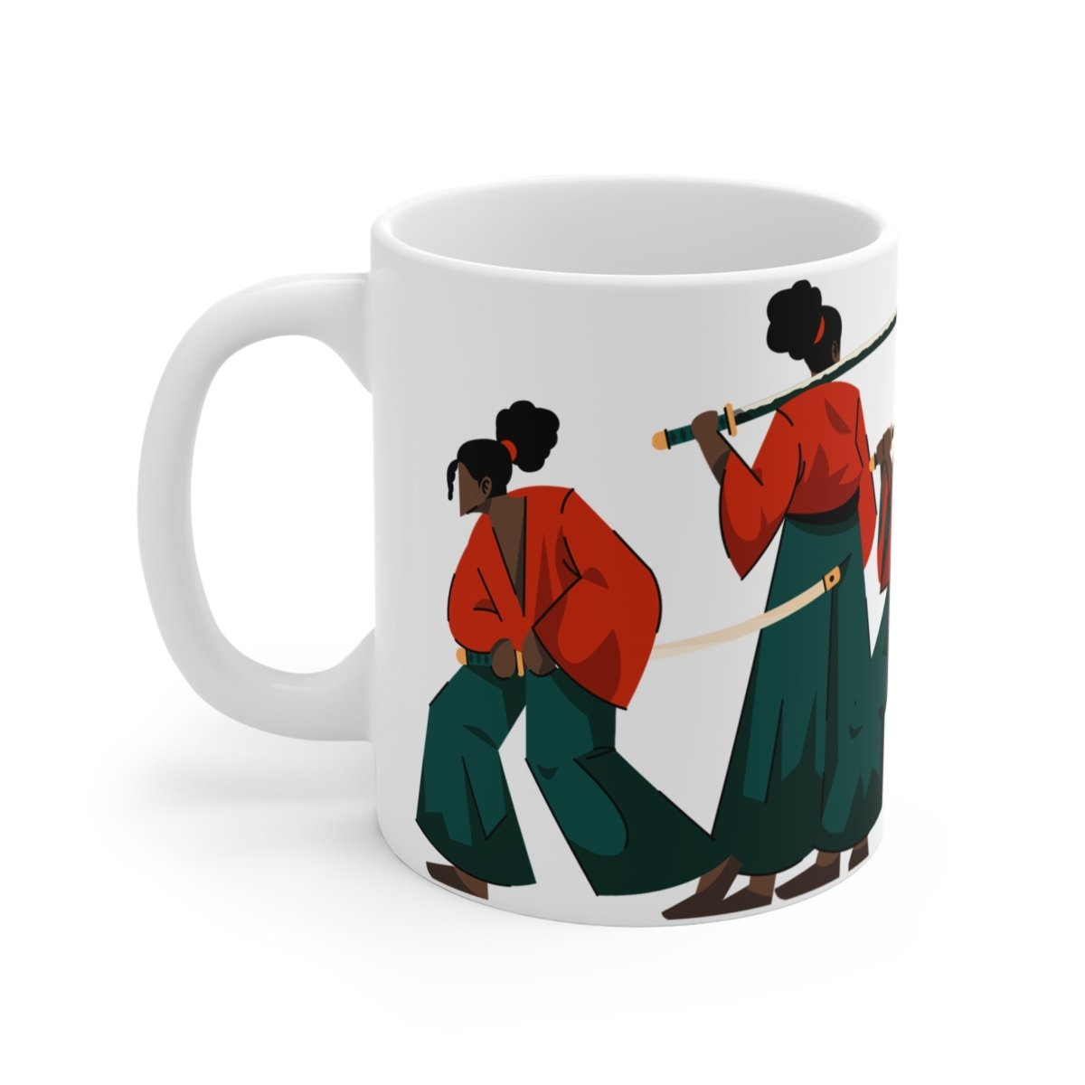 Afro Woman Samurai Mug - Afrocentric Art by The Trini Gee