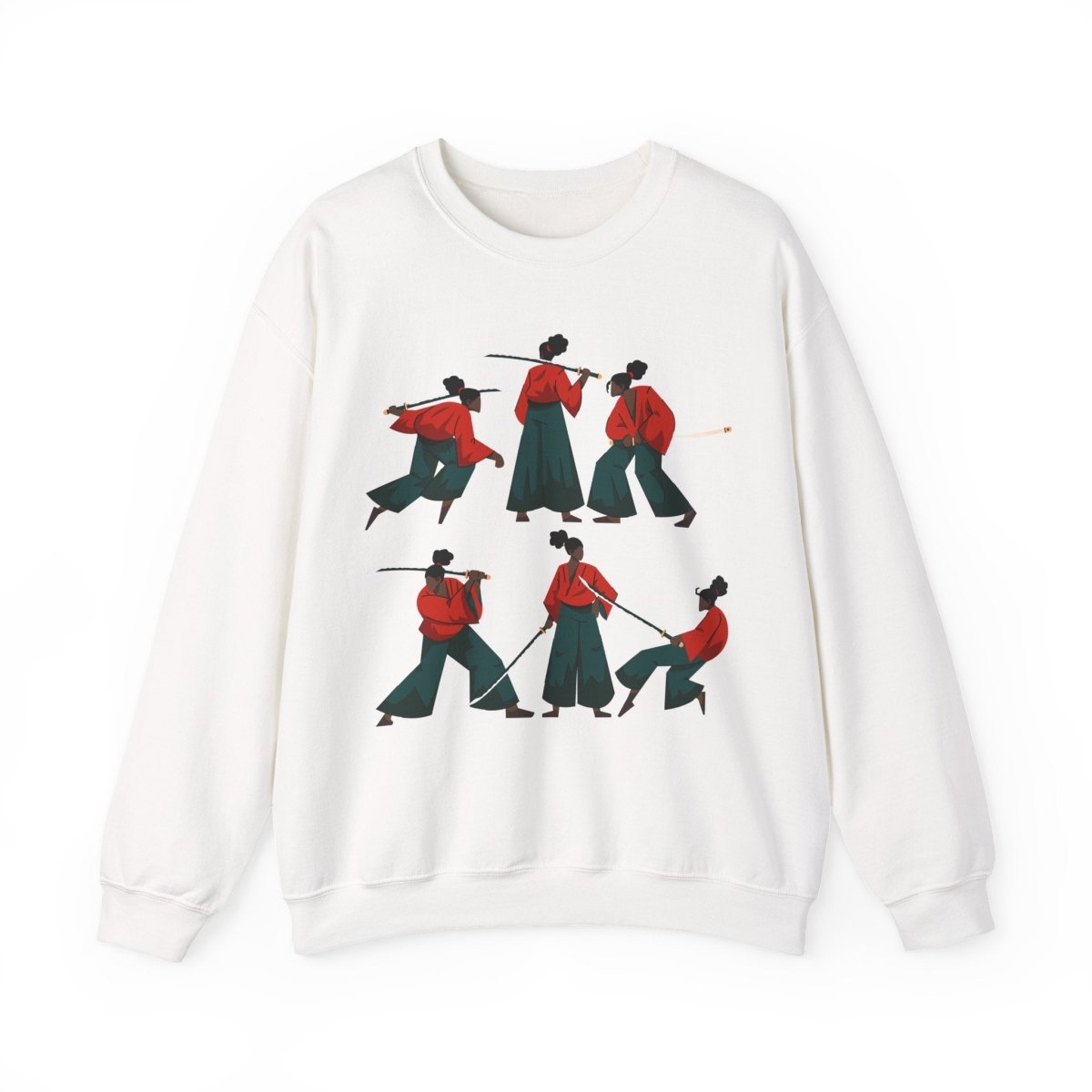 Afro Woman Samurai Sweatshirt - Afrocentric Art by The Trini Gee