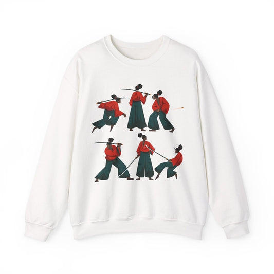 Afro Woman Samurai Sweatshirt - Afrocentric Art by The Trini Gee
