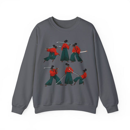Afro Woman Samurai Sweatshirt - Afrocentric Art by The Trini Gee
