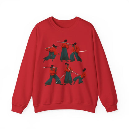 Afro Woman Samurai Sweatshirt - Afrocentric Art by The Trini Gee
