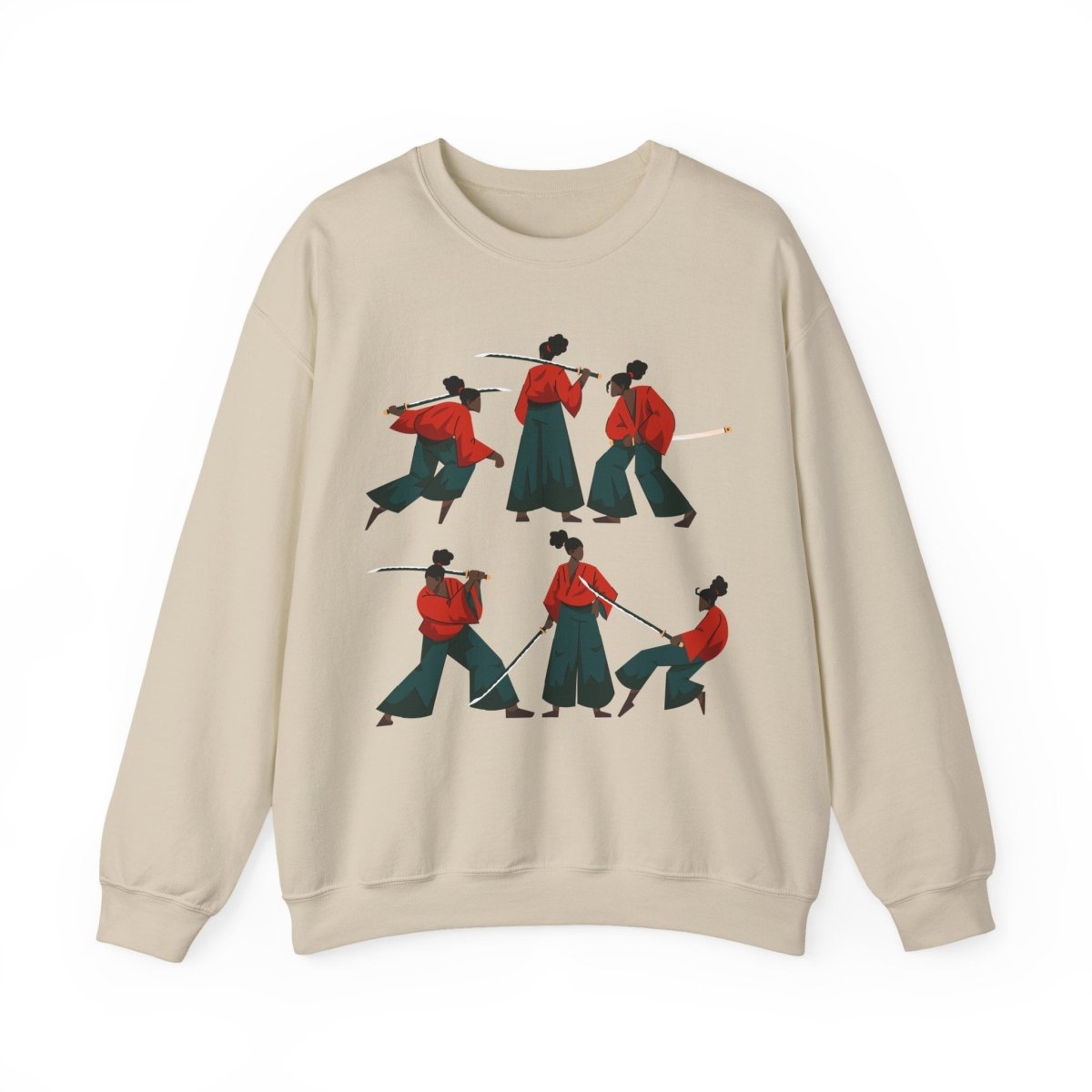 Afro Woman Samurai Sweatshirt - Afrocentric Art by The Trini Gee